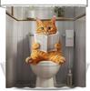 Cute Cat Shower Curtain, Modern Girly Aesthetic Design Bath Curtains For Bathroom,Funny Watercolor Floral Decor Waterproof