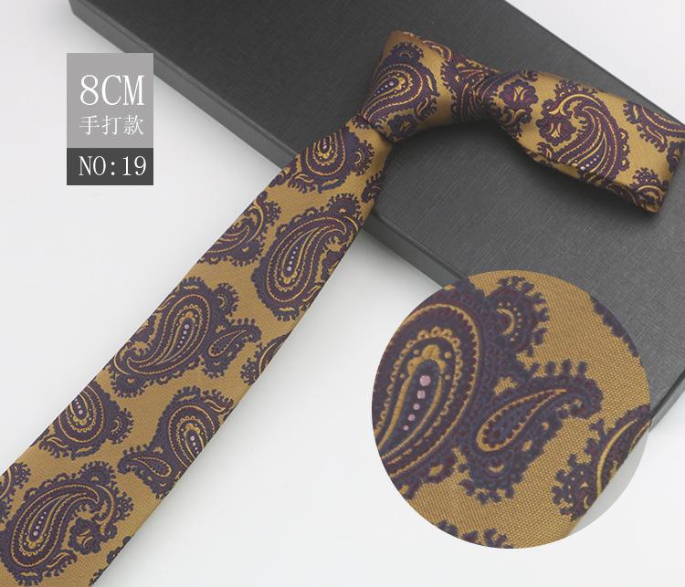 Men'S Business Gentleman'S Suit Wedding Meeting Pattern Host High-End Jacquard Green 8Cm Hand Tie