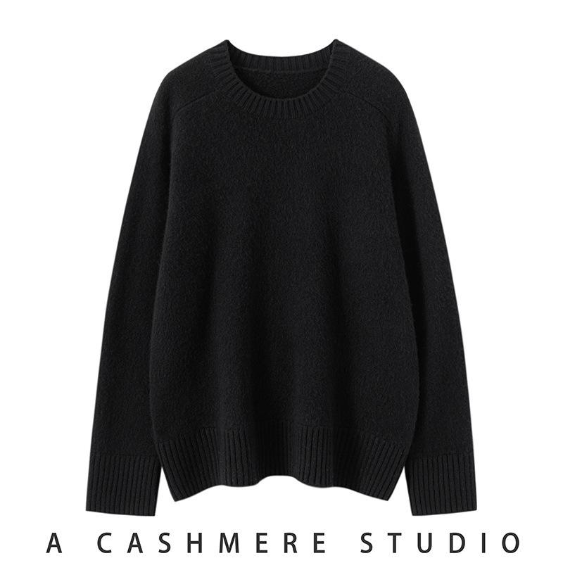 Women's Cashmere Knit Base Layer Shirt - Autumn/Winter Fashion, Versatile, Soft, Comfortable, Slimming, Loose Fit