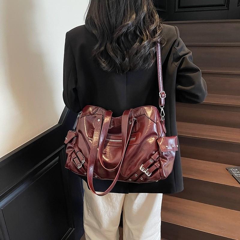 Crossborder Style Pu Tote Bag For Women With Multipocket Design And Zipper Closure