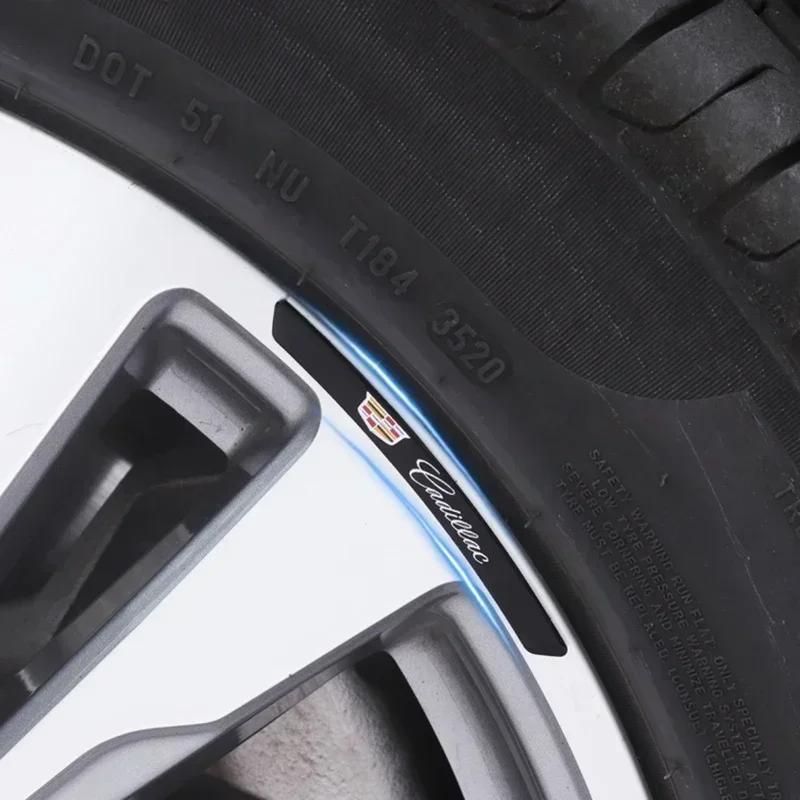 4Pcs/Set Car Wheel Tire Rim Stickers for Cadillac XT4 CT4 CT5 ATS CTS Escalade Seville SLR STS EXT Coupe Auto Accessories