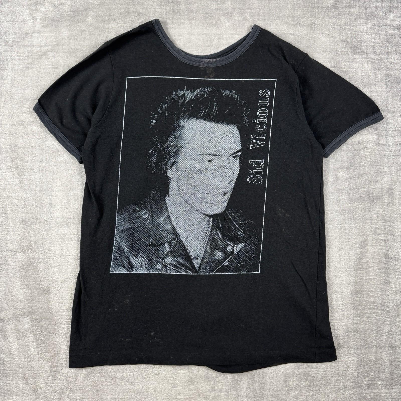 Sid Vicious  Mens XL Black Vintage 80s Ringer Sex Pistols Punk Band Grunge Unisex T-Shirt M