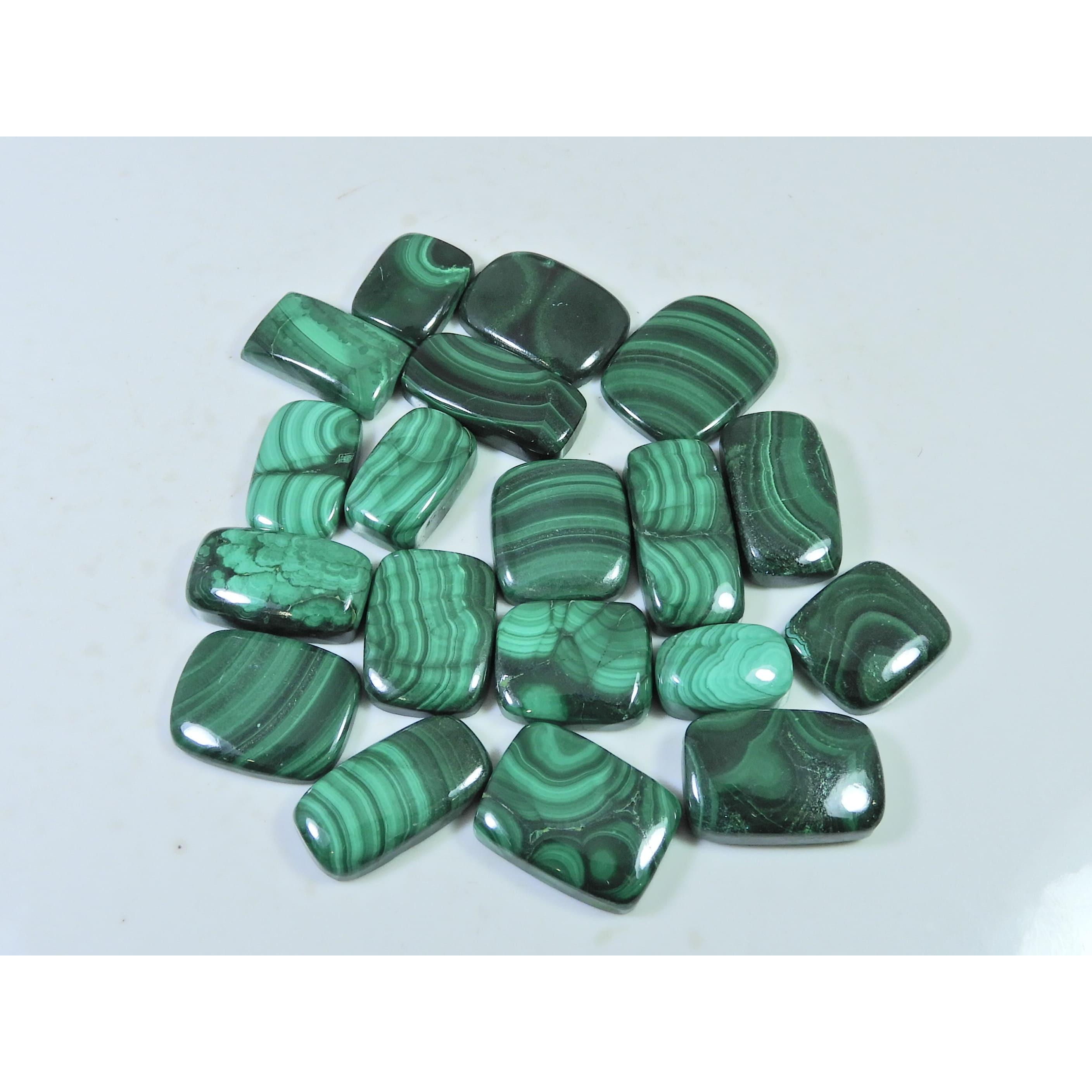 

19 шт. Натуральный зеленый малахит Октагон Кабошон Свободный драгоценный камень 297 карат. Лот C-453