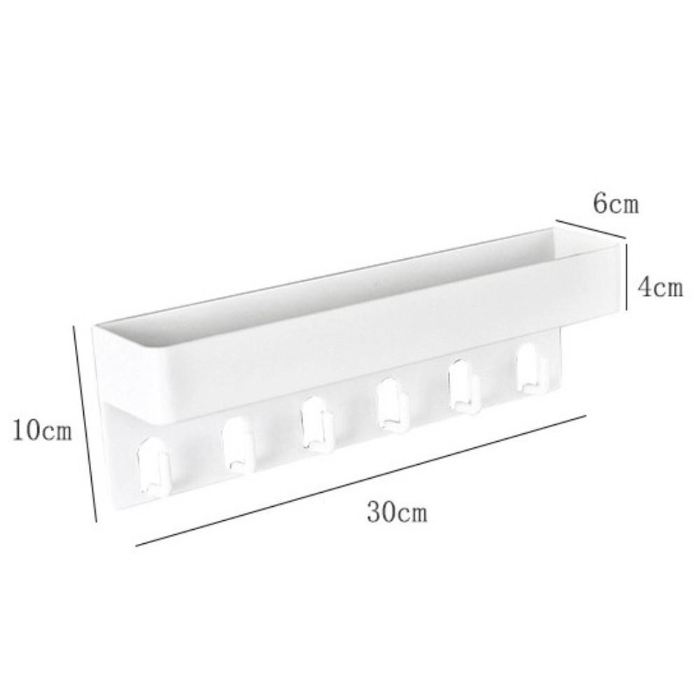 Quality with Shelf Key Holder Wall Mounted Space Saving Key Storage Rack with 6 Hooks Bathroom Storage Rack Bathroom