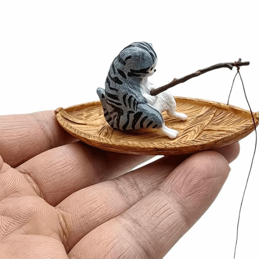 Ocean Theme Fish Tank Ornament Mini Size Fishing Boat Decor Pet Tank Decor Cat Figurine  Aquarium