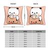 Panda Bear Bubble Tea Anime Cartoon Kawaii Pillowcase Printing Cushion Cover Decorative Pillow Case Cover Home Zippered
