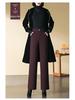 High Waist Wool Blend Pants for Women - Slimming, Casual, Wide/Narrow Leg, Loose Fit, 2025 Spring/Autumn Collection.
