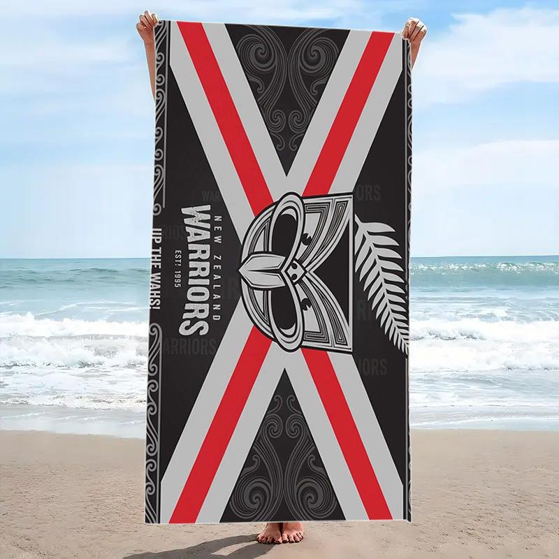 New Zealand Warriors Print Beach Towel, Large Soft Quick Dry Towel for Beach Camping Swimming