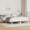Bed Frame with Headboard White 120 x 190 cm Solid Pine Wood