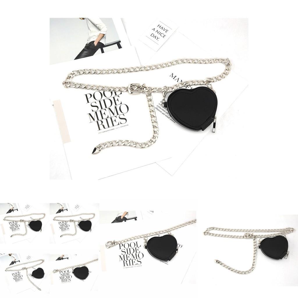 Fashion Metal Women Waist Chain With Detachable Heart Shaped Bag Pendant For Women Casual Use