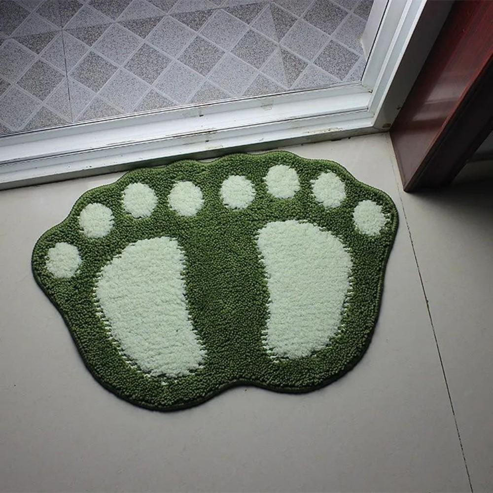 Pink Footprin Soft Fluffy Non Slip Washable Absorbent Bathroom Floor Mat Cute Bathroom Rug Bathroom Rug