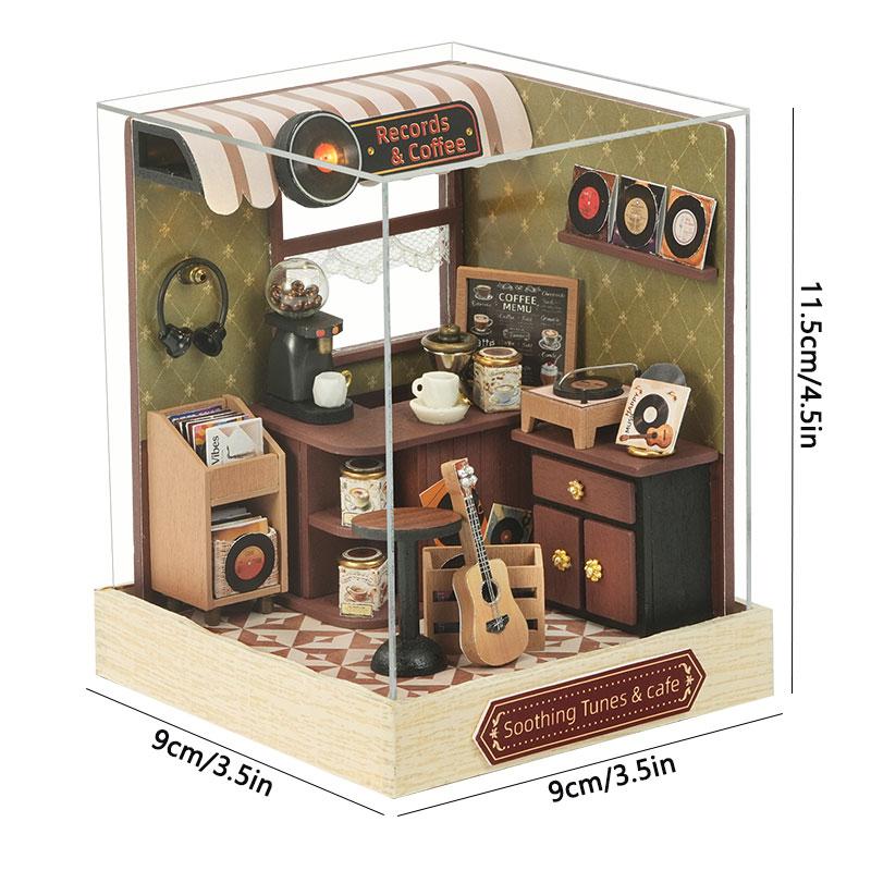 Casa Diy Casa de Muñecas Miniatura de Madera Casa Pequeña Kit Rompecabezas 3D Ensamblaje Juguetes de Construcción Con Muebles Luces LED Regalos para Casa de Muñecas