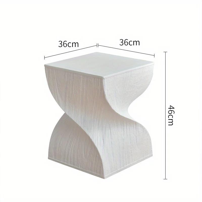 Nordic Coffee Table Imitation Wood Grain Edge Table Creative Bedroom Bedside Table Office Decorative Side Table Oxide Material