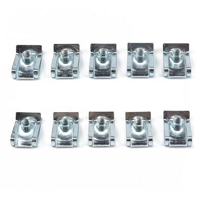 10 Stück M4/M5/M6/M8 65 Manganstahl-Klemmmuttern/Reed-U-Muttern Speed-Clip-Verschluss Verschiedene Kits Stahl-Klemmmuttern für Motorradauto