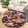 Demon Slayer Kimetsu No Yaiba Round Area Rug Carpet Rug For Living Room Bedroom Sofa Playroom Decor Nonslip Floor Mat