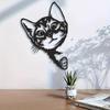Metal Cat Wall Art Black White Design Indoor Outdoor Home Office Garden Decor Christmas Thanksgiving Gift Pet Lovers