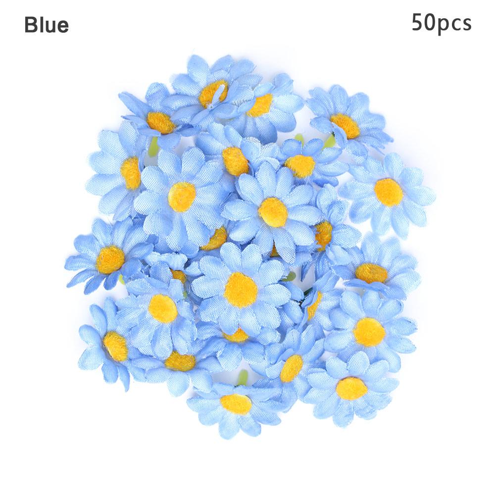 50pcs Artificial Spring Gerbera Daisy Flowers Heads Sunflower DIY Cake/Wedding Party Decoration Artificial Flowers Craft
