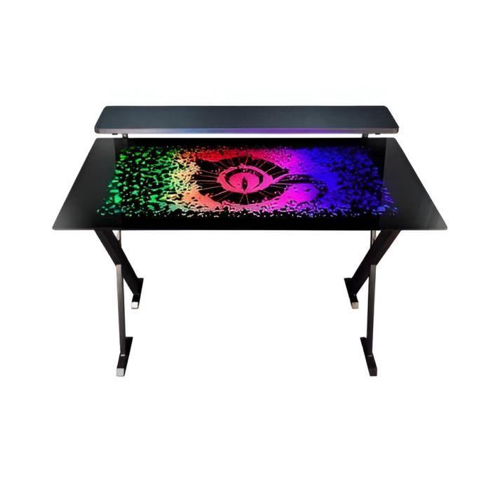 Gaming Table - TALIUS - Warship X1 RGB - Black - 1200x600 Mm - 7-color RGB LED