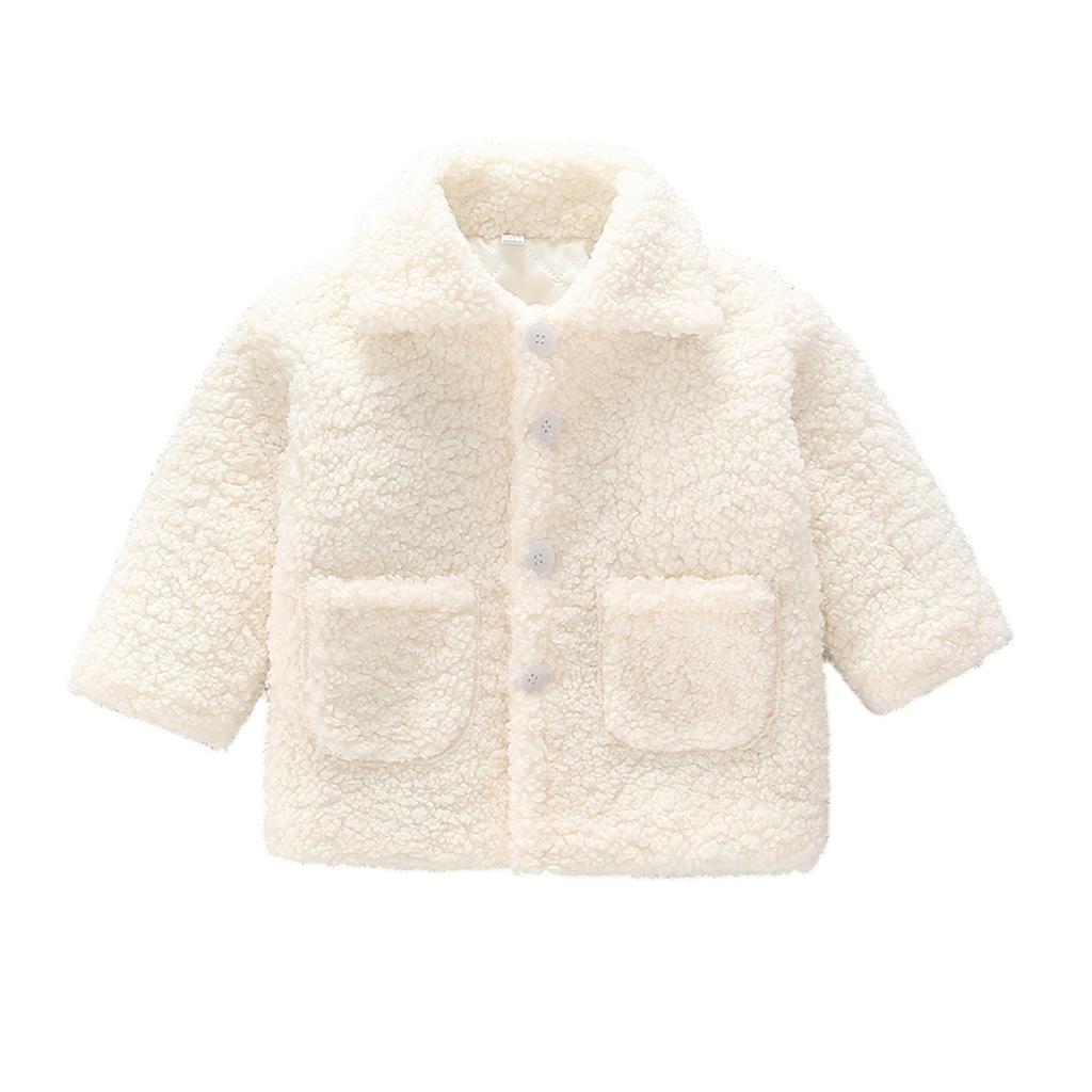 Girls' Lamb Wool Coat - Mid-Length Thickened Sweater