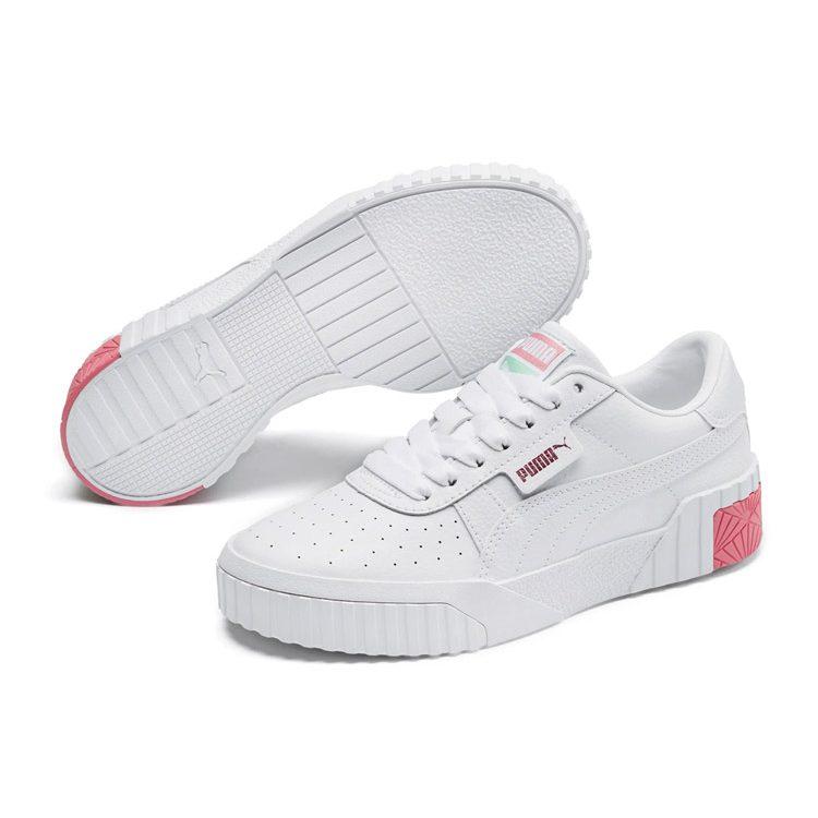 Puma Cali Low Top Kids' Skateboarding Shoes White Pink 372843-09