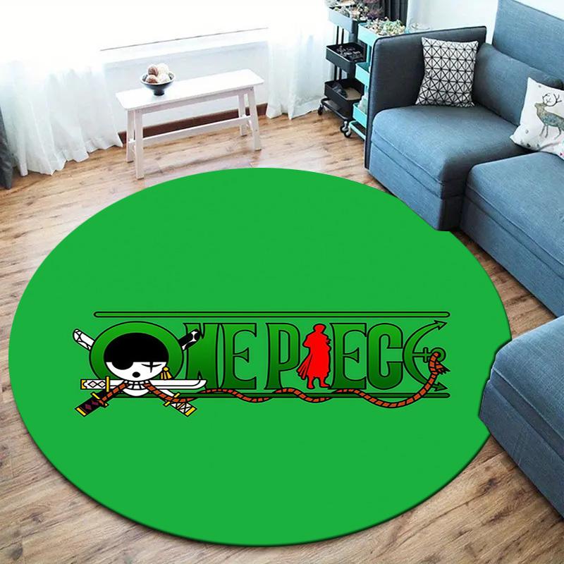 One Piece Roronoa Zoro Round Area Rug Carpet Rug For Living Room Bedroom Sofa Playroom Decor Nonslip Floor Mat