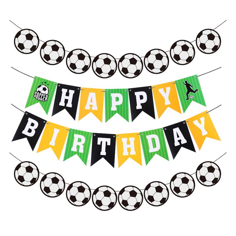 Sport Theme Party Banner Football Basketball Hanging Paper Garland Kids Boys Happy Birthday Party Decoration Favors Supplies