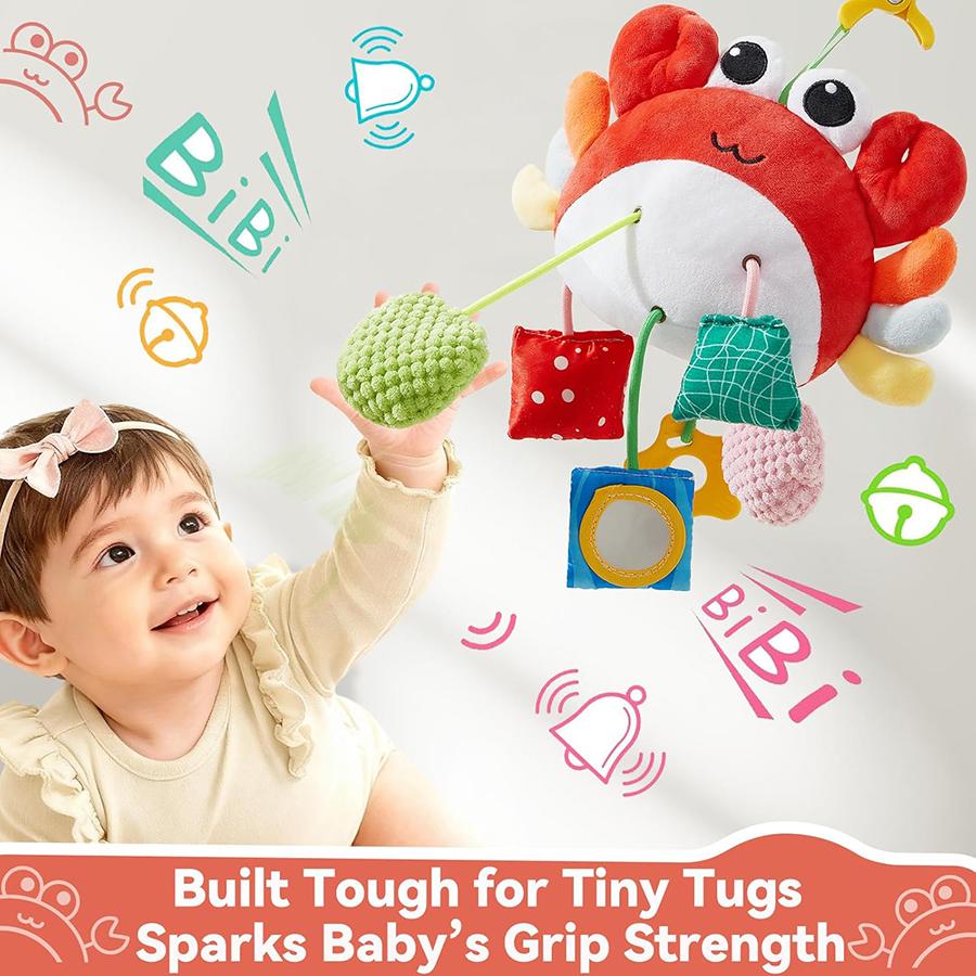 Baby Car Seat Toy, Baby Toys 0-6 Months Newborn Toys,Infant Sensory Toy with Rattles & Mirror,Stroller Toys Hanging Toys