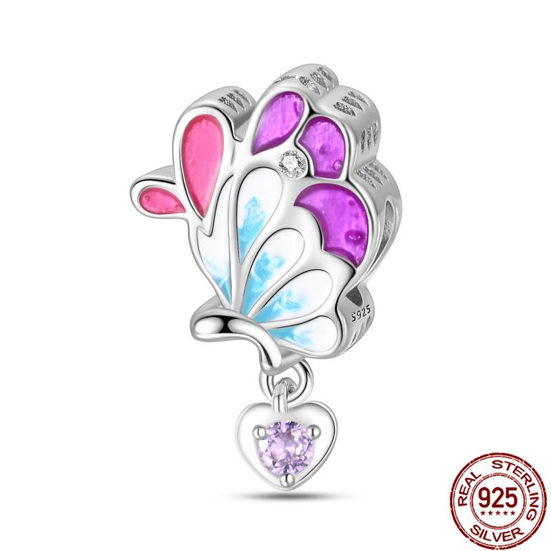 Fit Charms Fororiginal Bracelets 100%Copper Luminous Butterfly Series Beads Diy Jewelry Making For Women Gift