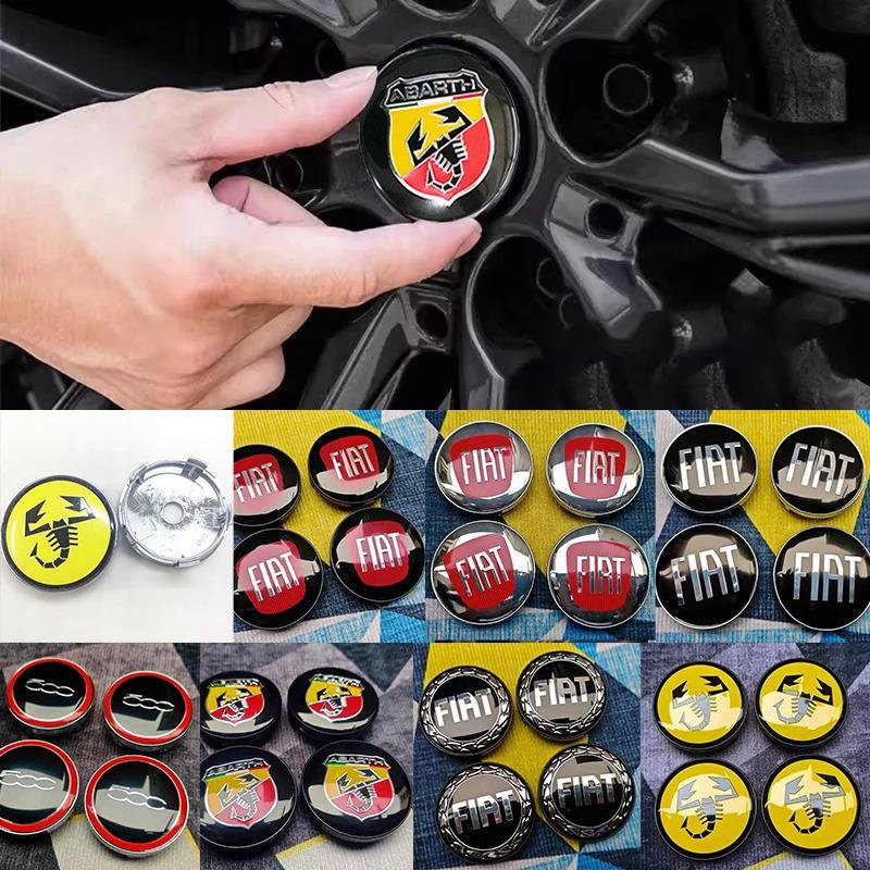 4PCS 60mm Car Wheel Hub Cover Emblem Sticker Accessory For Fiat Abarth 500 Tipo FR Panda Argo Freemont Viaggio Bravo Punto Doblo