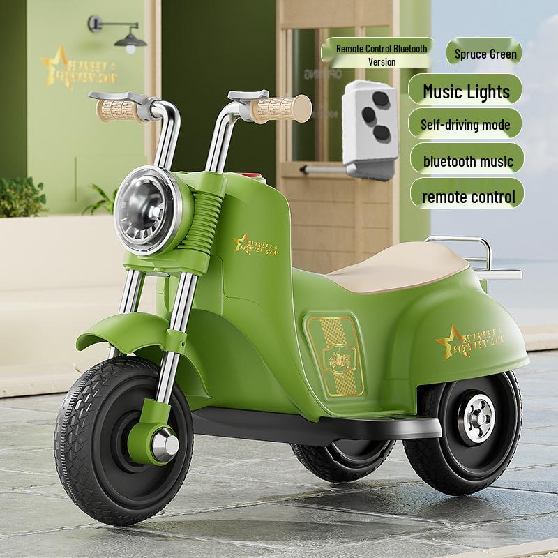 Rechargeable Kids' Electric Tricycle - Remote Control Ride-On Motorcycle for Boys & Girls.
