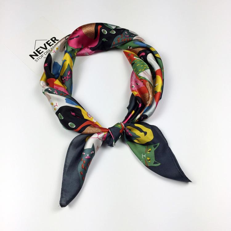 Small Silk Scarf Women'S Season Small Square Scarf Summer Scarf Versatile Fashion Decoration Professional Small Scarf Tide