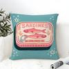 Ocean-Style Canned Sardines Pillow Case Linen Pillow Case Sofa Home Decor Cushion Cover Cushion Cove