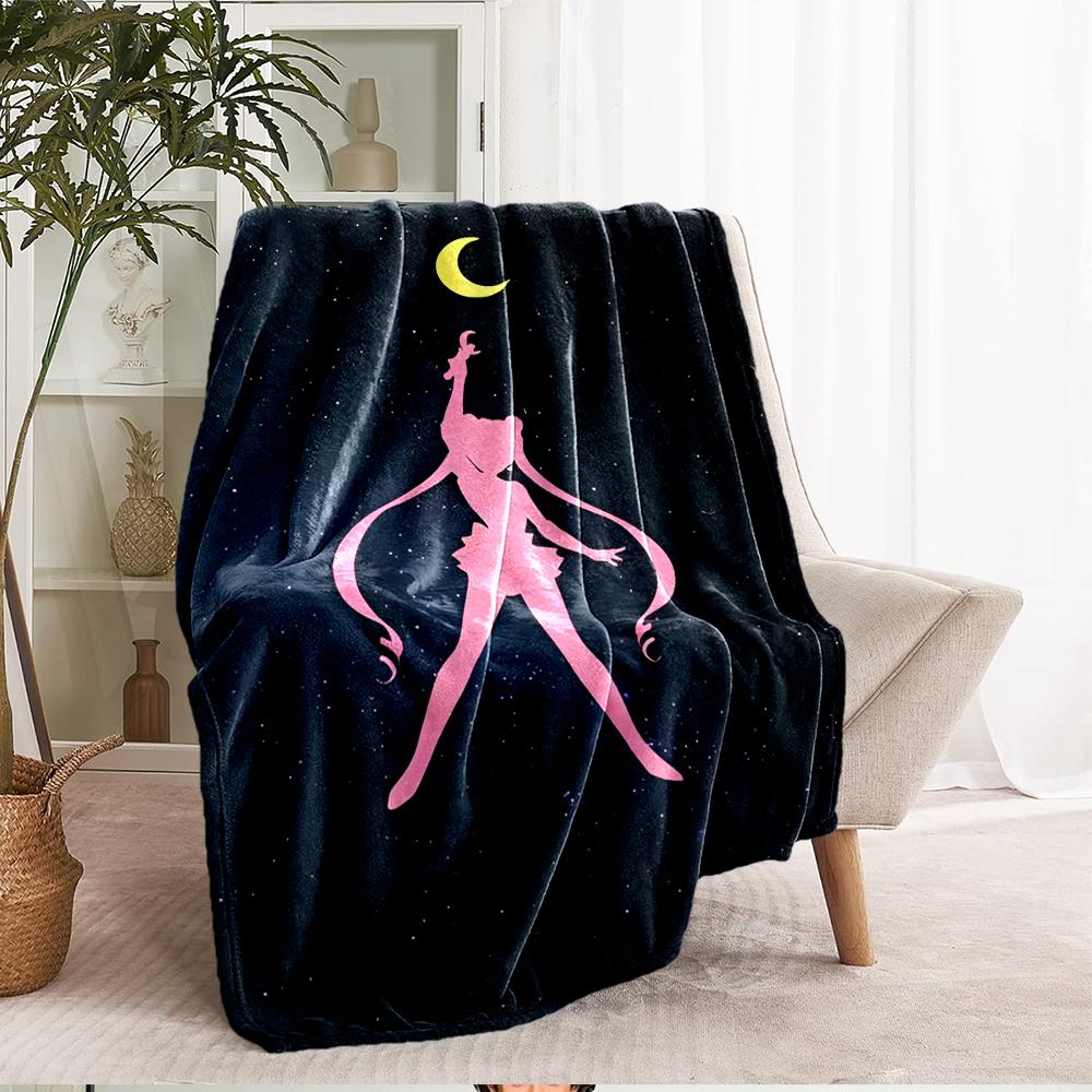 Sailor Moon Theme Printed Blanket - Perfect for Couch, Bed, Travel & Outdoor Use | Machine Washable, Cozy & Durable.