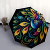 1pc Colorful Peacock Feather Mandala Umbrella with Plastic Handle,Suitable for All Seasons Home Travel Outdoor UmbrellaB1611