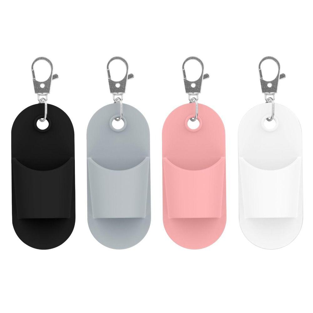 Silicone Lanyard Pen Holder Solid Color Pen Holder Keychain Portable Pen Clip