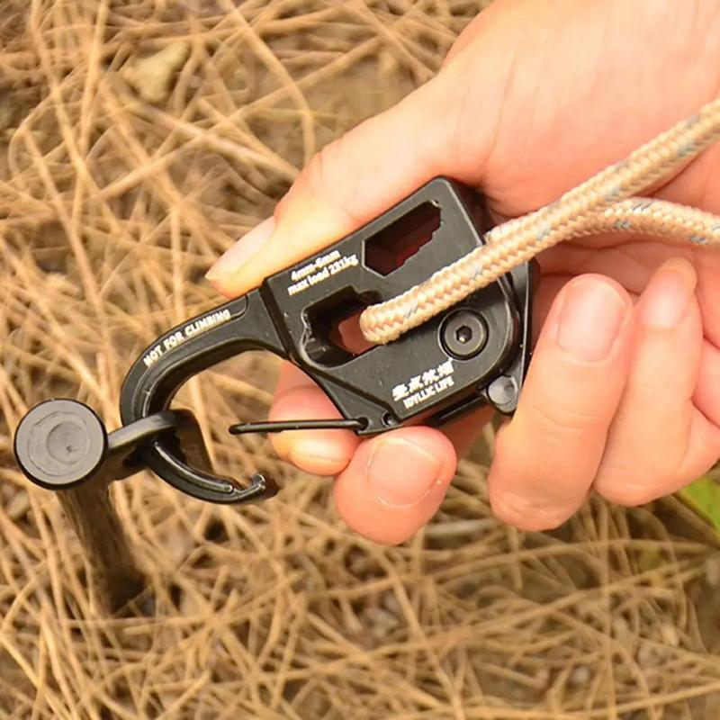 Tent Rope Tensioner Aluminum Alloy Rustproof Strong Load-bearing Lightweight Portable Tent Cord Adjuster Tent Accessories