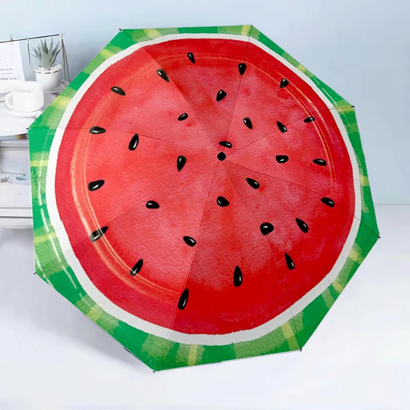 Watermelon with Intricate 8-Frame for Travel, Camping, Casual Lightweight Portable Umbrella, Essential for Every Family Holidays Birthday Gift