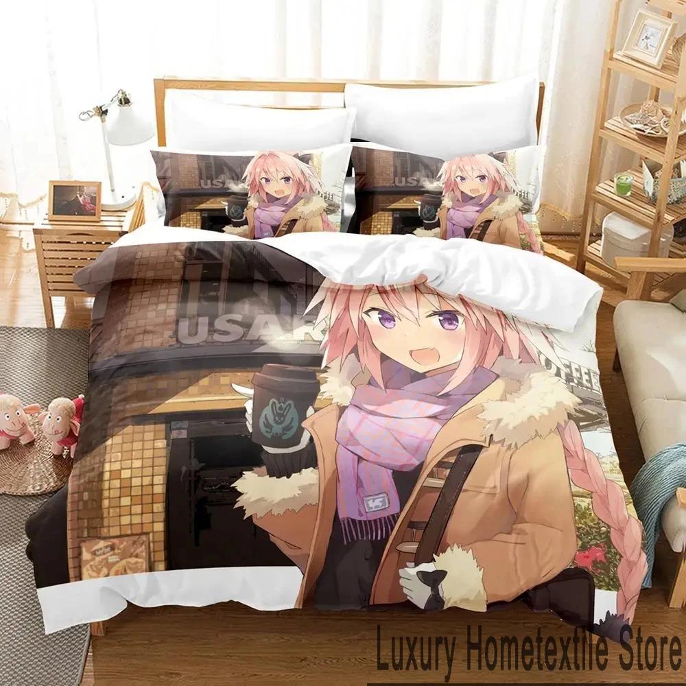 Bekvämt Anime-tryckt påslakan med örngott King Queen Twin Storlekar för Pojkar Flickor och Barn