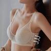 Lingerie Women's Full-cup Summer Bra with Soft Steel Rims for Breast Retraction and Anti-sagging Lace French Thin Bra