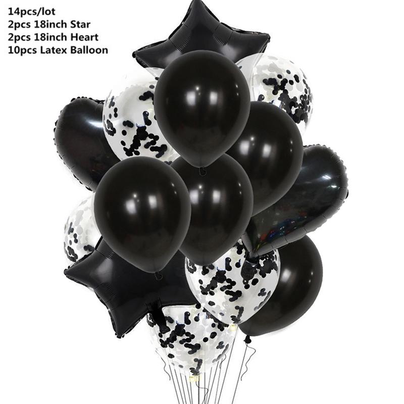 

14pcs Rose Gold Mix Star Heart Confetti Latex Balloons Birthday Party Decorations Kids Adult Wedding Anniversary Globos Supplies Set