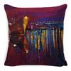 New Linen Pillow Cover Oil Painting Landscape Office Lumbar Pillow Cover Home Sofa Pillow Home Pillow