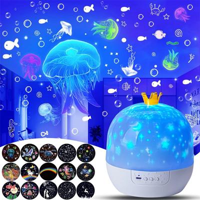 Kids Night Light Projector for Kids Room15 Films Projector Night Light for Kids,Star Galaxy Projector with 360 Rotating Kids Gif