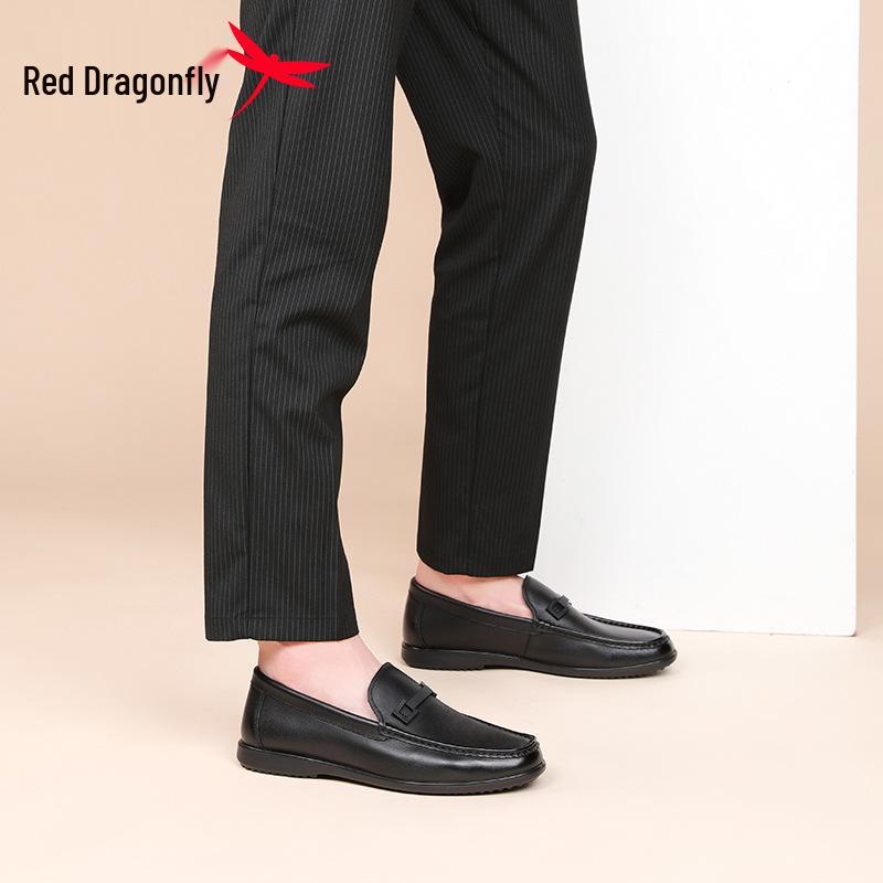 Red Dragonfly 2025 Men's Genuine Leather Slip-on Moccasins - Autumn Collection