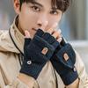 Knitted Fingerless Gloves Winter Thicken Warm Touch Screen Gloves For Men Women Gloves Warm Half Finger Student Gloves