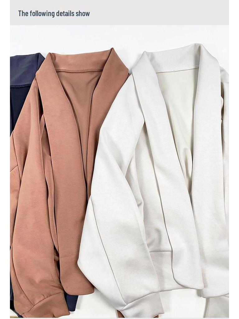 Vielseitiger Fledermausärmel-Schal: Schlankmachender Herbst/Winter-Cardigan für Yoga & Freizeitkleidung