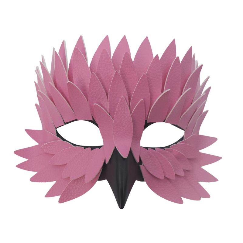Unique Bird Beak Feather Style Half Face Mask Cosplay Accessory For Costume Parties Masquerades Theme Event
