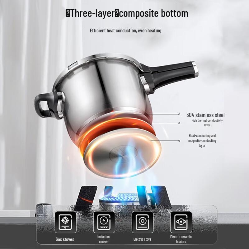 ASD 4.0L 304 Stainless Steel Smart Display Pressure Cooker