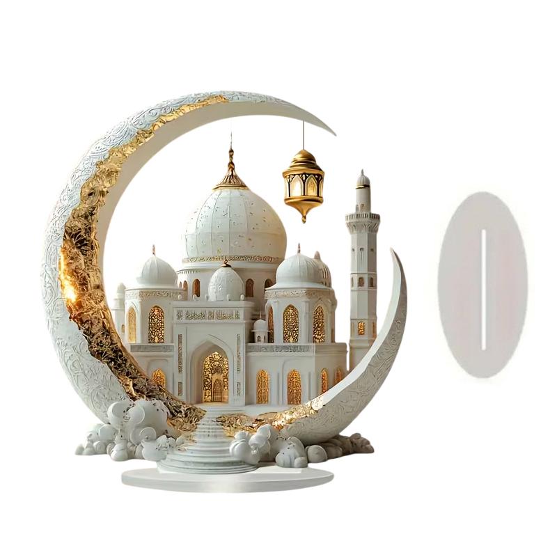 [H] Ramadan Tischdekoration Schöne Eid Al-Fitr Dekoration Acryl Mond Ornament Ramadan Countdown Ornament Für