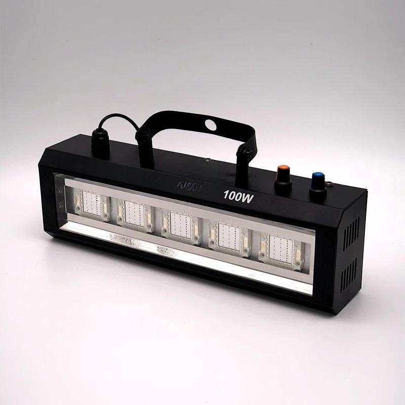 100W LED Strobe Light Sound Adjustable Speed Auto Control LED White Flash Light Disco Party Home Music Show Stage Projector