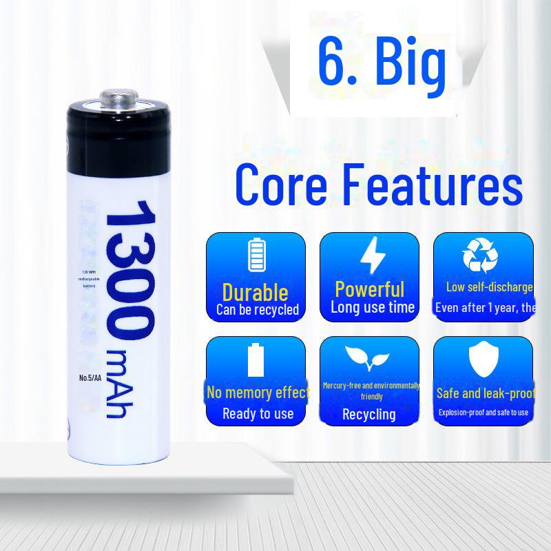 Double Pack: 5th Gen 1.2V 1300mAh Rechargeable Batteries for Remote Control Mouse